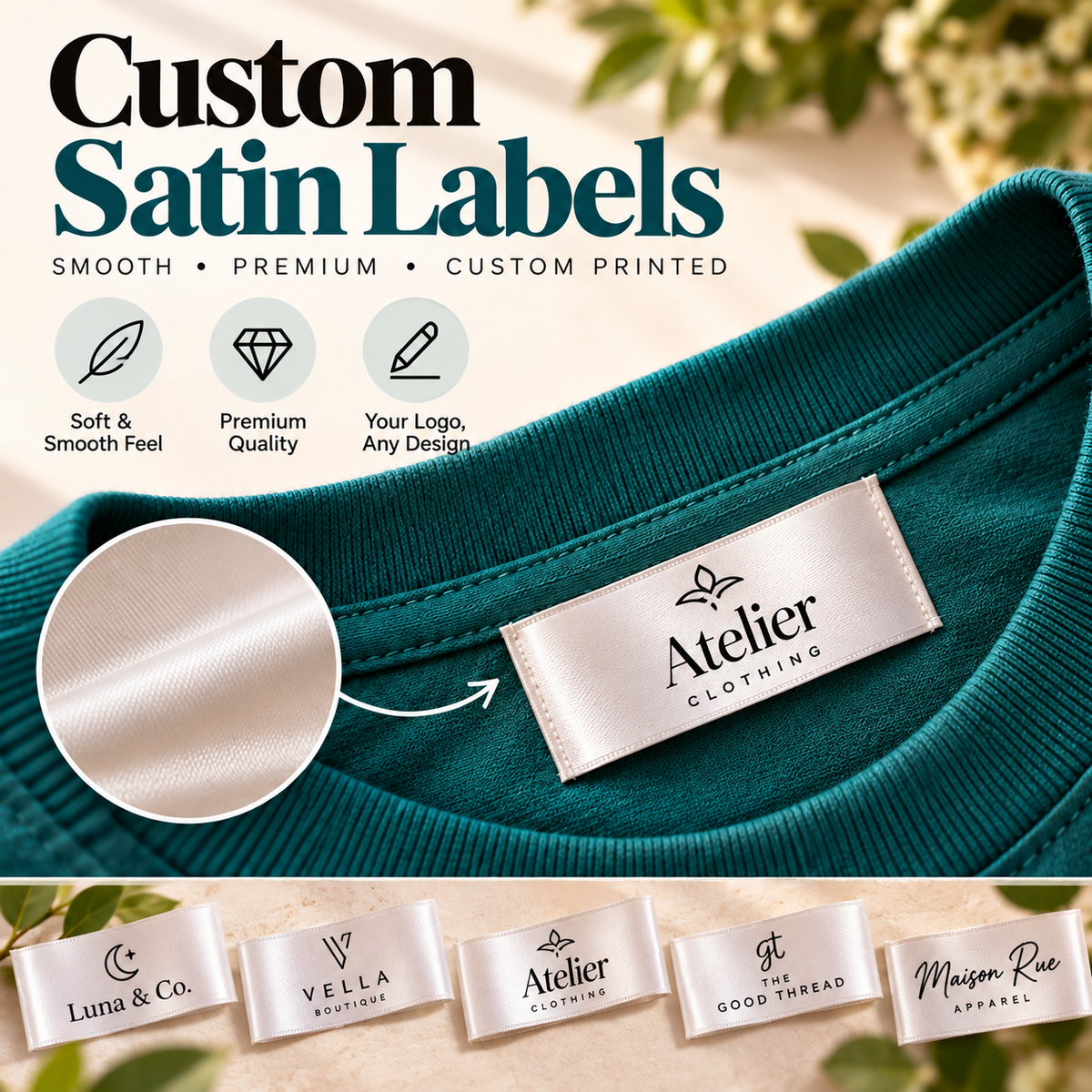 Custom Satin Printed Labels