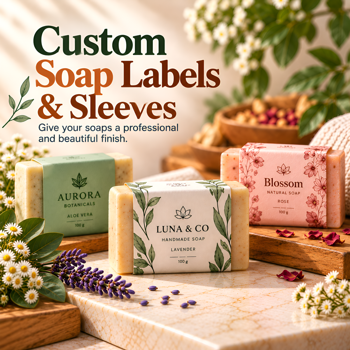 Custom Soap Labels & Soap Sleeves