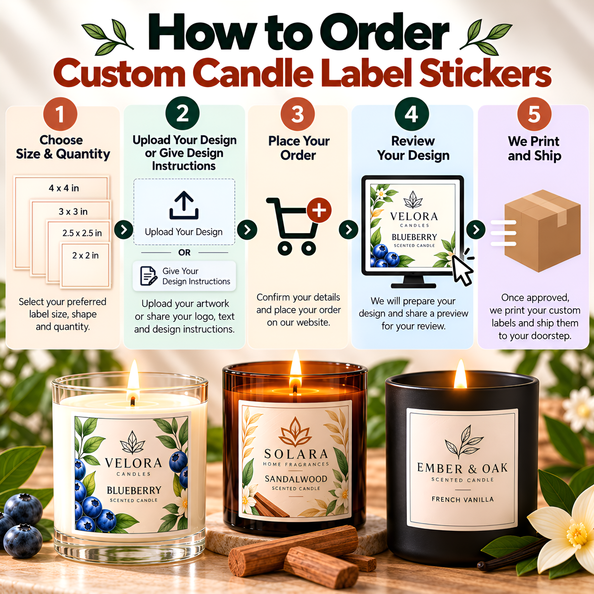 Custom Candle Label Stickers