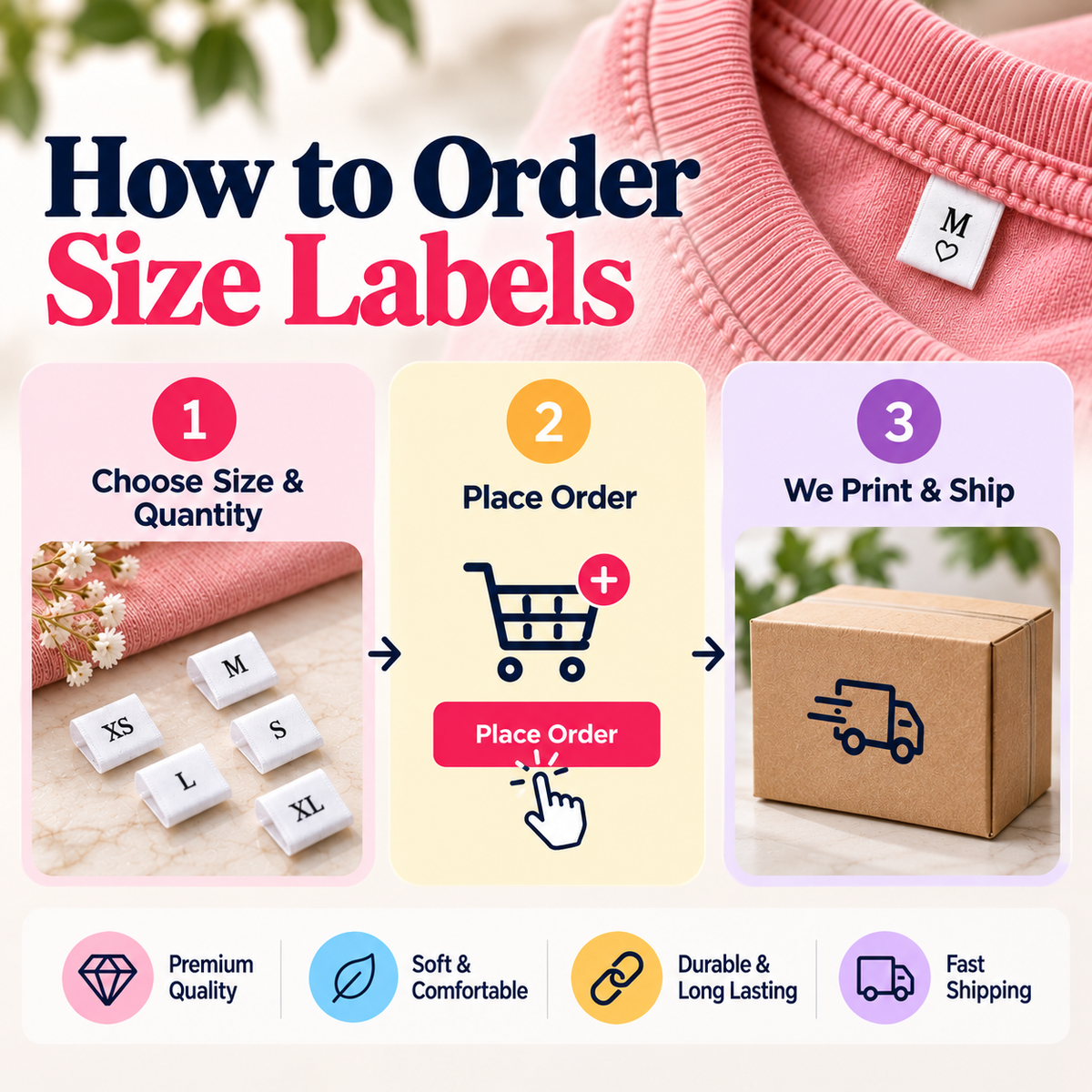 Custom Size Labels for Clothing