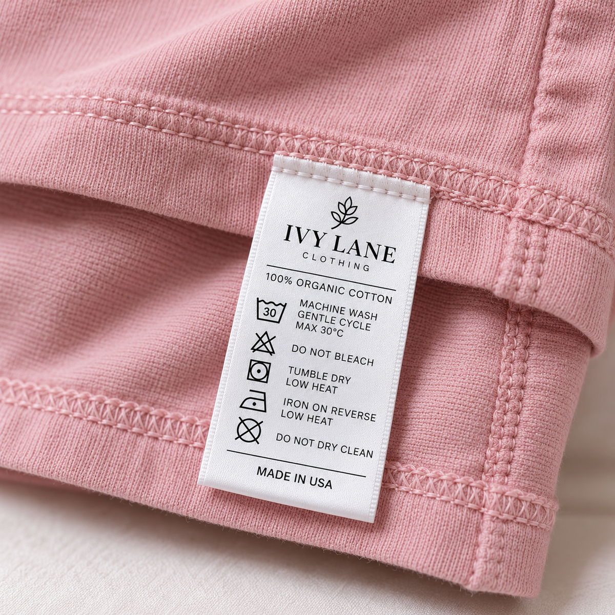 Custom Wash Care Labels for Clothing